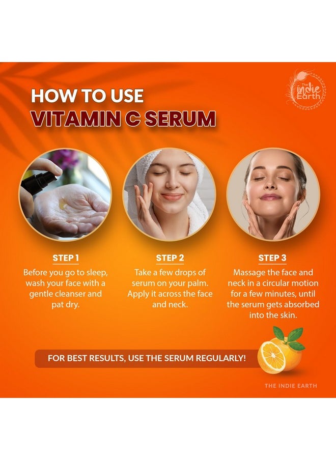 The Indie Earth 20% Vitamin C Serum With Glutathione, Hyaluronic & Ferulic Acid | Anti-Aging, Brightening Formula Highly Concentrated Withcarrot Seed, Sea Buckthorn, Rosehip & Witch Hazel 30Ml  - Image 1