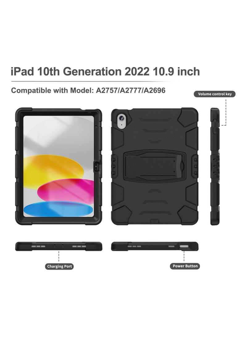 Arabest Kids Case for iPad 10th Generation 10.9 inch 2022, Built-in Screen Protector, 3 in 1 Heavy Duty Rugged Shockproof Kickstand Hybrid Three Layer Protective iPad 10th Case - Image 2