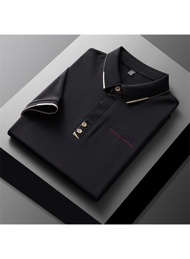 High-end men’s new collection, premium casual/business/team wear, leisure-style letter print polo shirt.