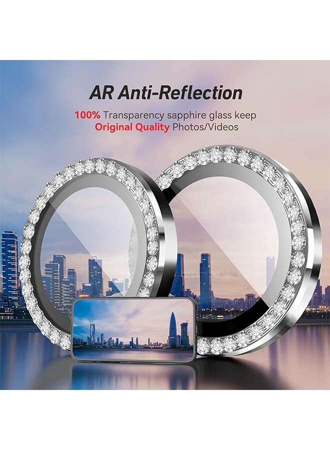 جي أس مجموعة من 3 متوافق مع آي فون 15 حامي عدسة الكاميرا 9H غطاء زجاجي مقنن، الحماية من السقوط، مقاومة الخدوش، وضع التصوير الليلي - Image 3