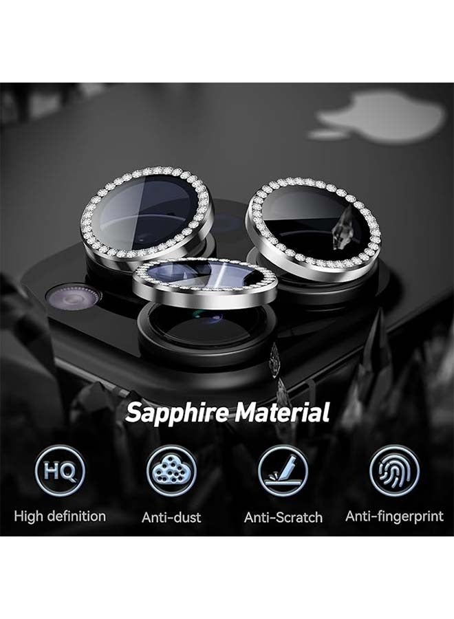 جي أس مجموعة من 3 متوافق مع آي فون 15 حامي عدسة الكاميرا 9H غطاء زجاجي مقنن، الحماية من السقوط، مقاومة الخدوش، وضع التصوير الليلي - Image 4