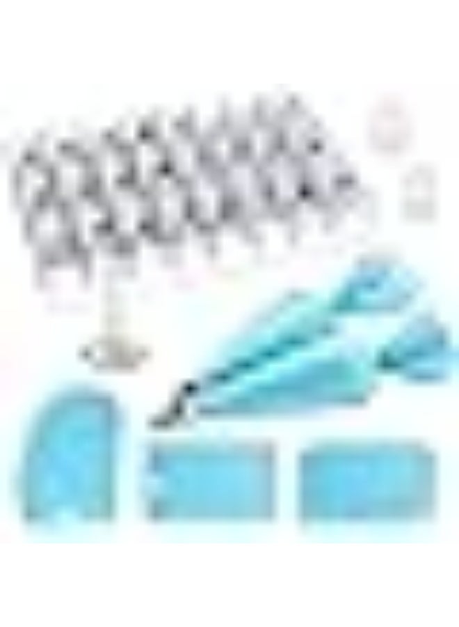 Green Tiger Cake Decorating Supplies Tips Kits Stainless Steel Baking Supplies Icing Tips with Pastry Bags, 3 Icing Smoothers, 1 Flower Nails and 2 Reusable Coupler (32 Pieces) - Image 5