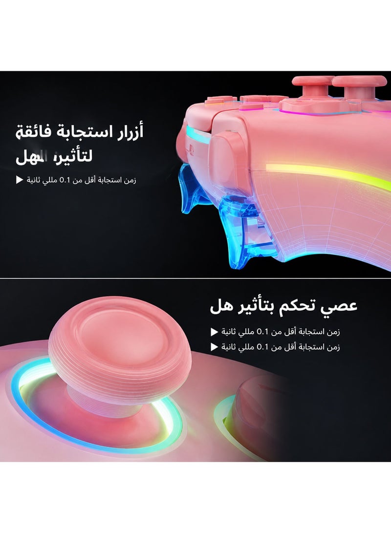 Wireless Hall‑Effect Controller for PS5, PC, Mac, Steam Deck, Hall‑Effect Joystick & Trigger, 7 Variable RGB Color, 1500 mAh Battery, 6‑Axis Gyroscope, Turbo, Programmable, Dual Vibration - Image 3