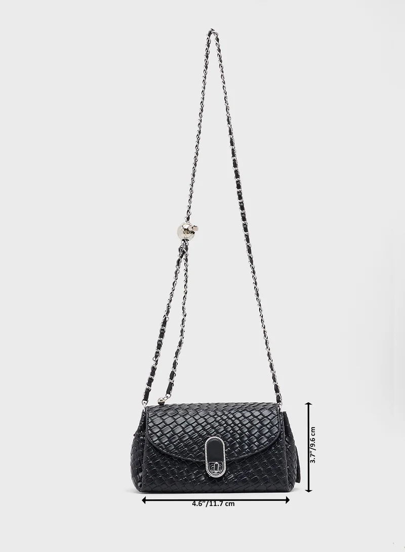 جينجر Woven Pattern Crossbody