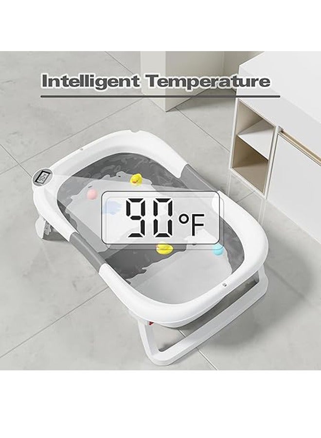 LO.BABY.VE Baby Bathtub,Baby Bath Tub with Soft Cushion & Thermometer,Baby Bathtub Newborn to Toddler 0-36 Months,Portable Travel Baby Tub - Image 4