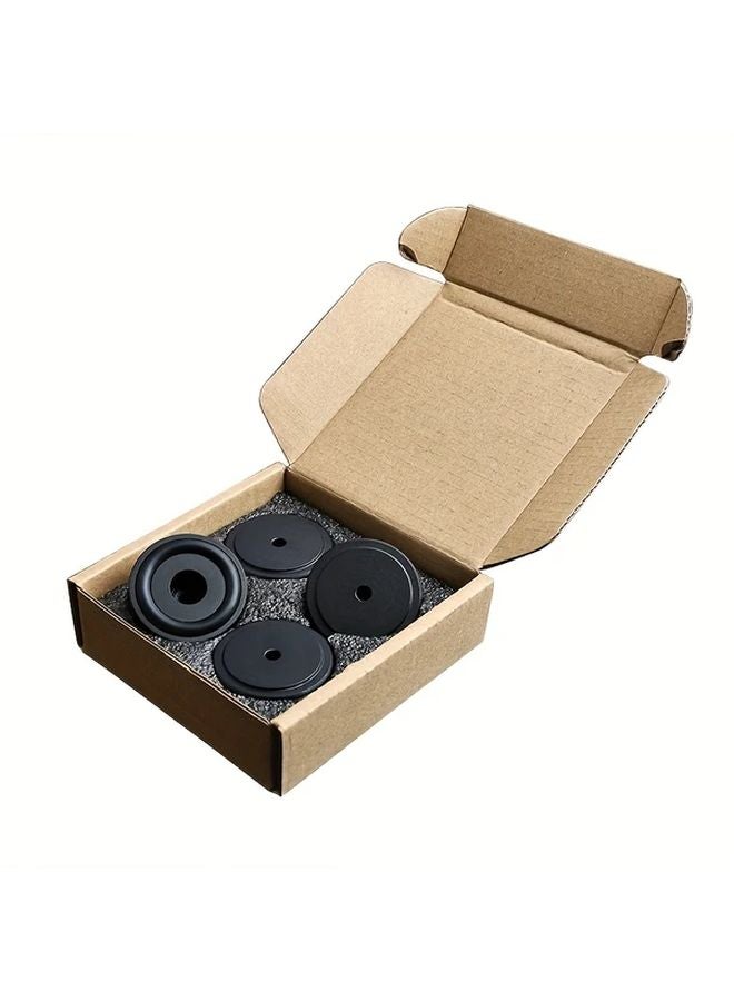 أقدام امتصاص الصدمات من الألومنيوم الأسود 4 قطع لمضخم الصوت والسماعة وحامل التسجيل - Image 1