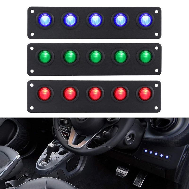 DEMULAX 5 Gang ON Off Toggle Rocker Switch Panel - Image 3