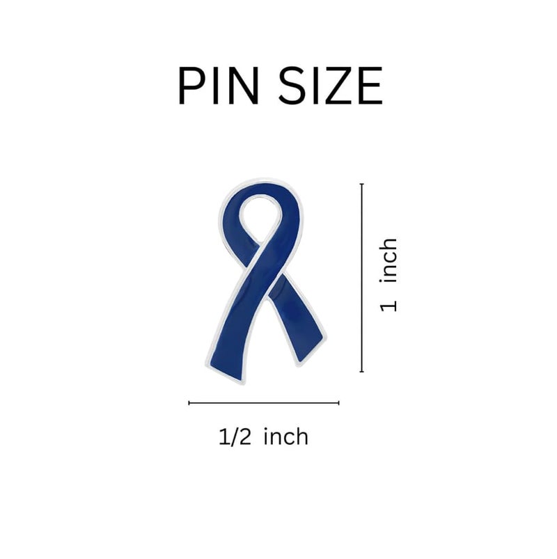 Fundraising For A Cause Dark Blue Ribbon Awareness Pin - Support Colon Cancer, Child Abuse, Rectal Cancer, and Human Trafficking Causes - Elegant Symbol of Compassion and Advocacy - Image 3