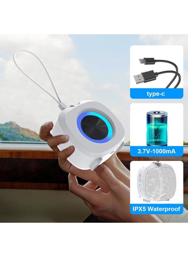 ZZB TWS Bluetooth Speaker Clear Loud Stereo Sound Portable Wireless Speaker with Lights IPX5 Waterproof Speakers BT5.3 Small Speakers Long Playtime for Home/Party/Outdoor/Beach Electronic Gadgets (Silver) - Image 5