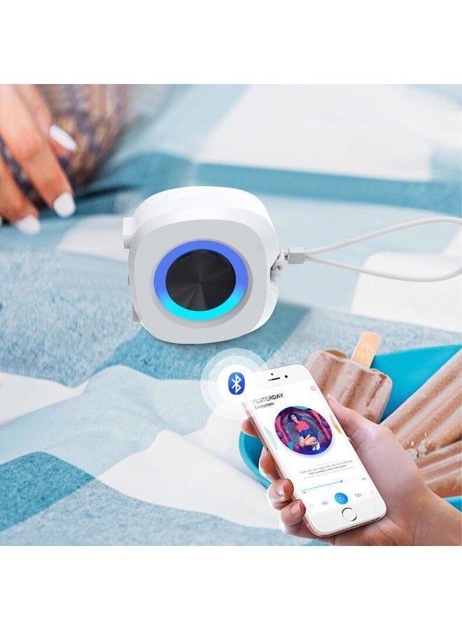 ZZB TWS Bluetooth Speaker Clear Loud Stereo Sound Portable Wireless Speaker with Lights IPX5 Waterproof Speakers BT5.3 Small Speakers Long Playtime for Home/Party/Outdoor/Beach Electronic Gadgets (Silver) - Image 4