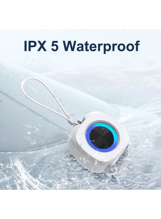 ZZB TWS Bluetooth Speaker Clear Loud Stereo Sound Portable Wireless Speaker with Lights IPX5 Waterproof Speakers BT5.3 Small Speakers Long Playtime for Home/Party/Outdoor/Beach Electronic Gadgets (Silver) - Image 2