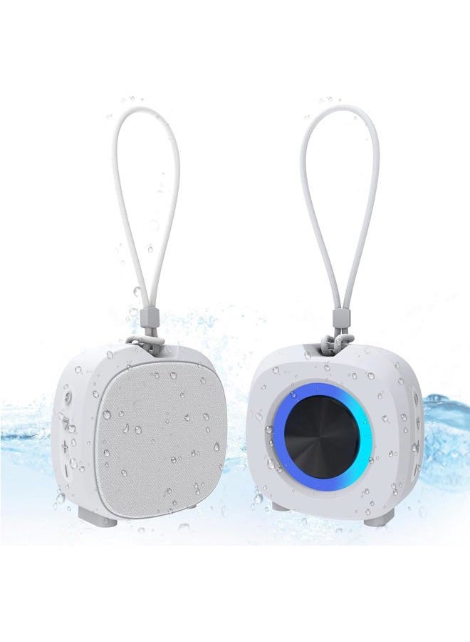 TWS Bluetooth Speaker Clear Loud Stereo Sound Portable Wireless Speaker with Lights IPX5 Waterproof Speakers BT5.3 Small Speakers Long Playtime for Home/Party/Outdoor/Beach Electronic Gadgets (Silver)