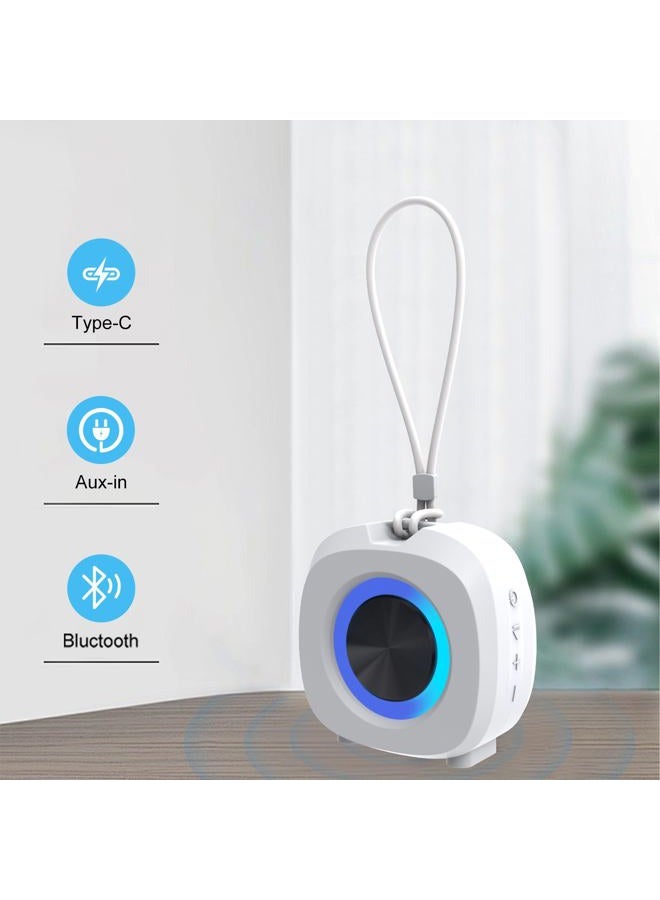 ZZB TWS Bluetooth Speaker Clear Loud Stereo Sound Portable Wireless Speaker with Lights IPX5 Waterproof Speakers BT5.3 Small Speakers Long Playtime for Home/Party/Outdoor/Beach Electronic Gadgets (Silver) - Image 3