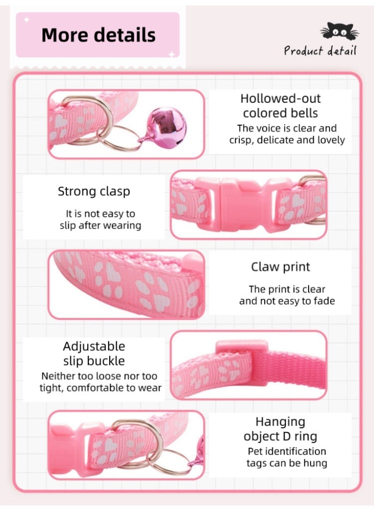 Universal for cats and dogs, dogs, cats, collars, small and medium-sized dogs, Teddy, adjustable pet leash, collars, bells, collars - Image 4