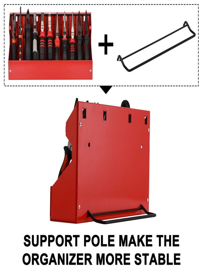 Mayouko 11 Slots Pliers Rack Organizer Holder, For Standard & Wide Pliers, All Steel, Fits in Toolbox Drawer, Chest, Pegboard, Tilt Feature, 11 Slots x 0.92" - Image 3