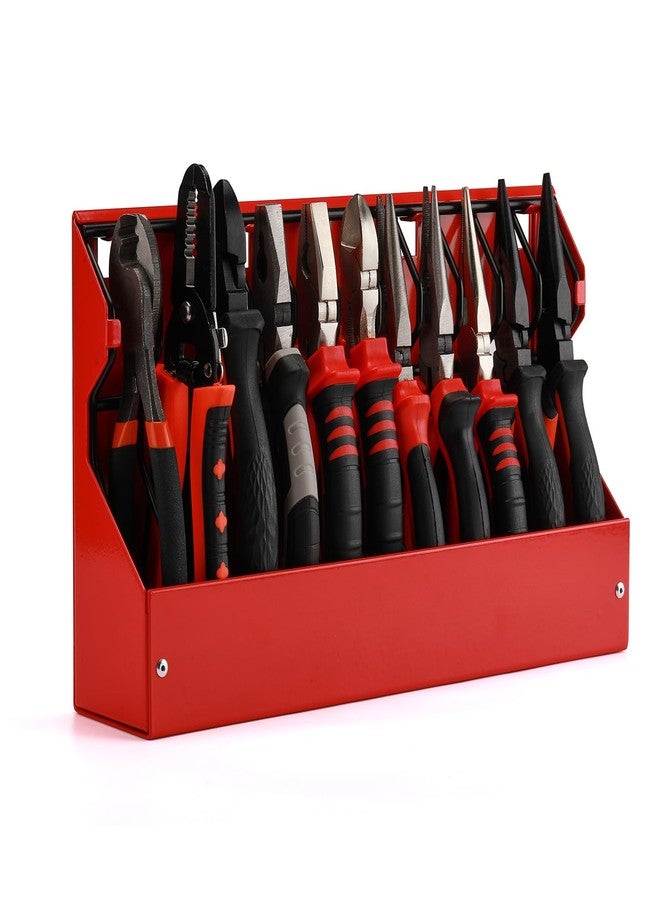 Mayouko 11 Slots Pliers Rack Organizer Holder, For Standard & Wide Pliers, All Steel, Fits in Toolbox Drawer, Chest, Pegboard, Tilt Feature, 11 Slots x 0.92" - Image 1
