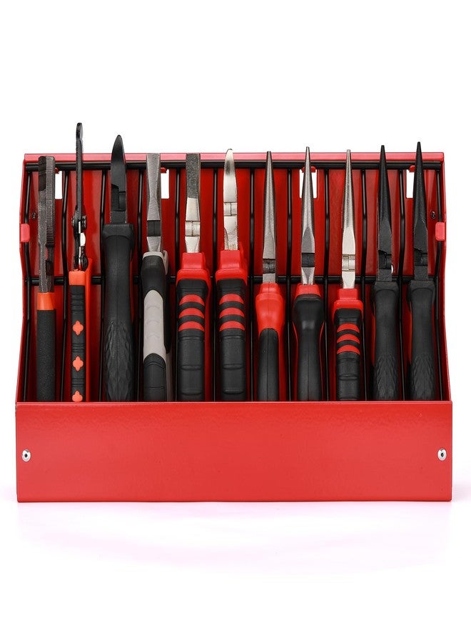 Mayouko 11 Slots Pliers Rack Organizer Holder, For Standard & Wide Pliers, All Steel, Fits in Toolbox Drawer, Chest, Pegboard, Tilt Feature, 11 Slots x 0.92" - Image 4