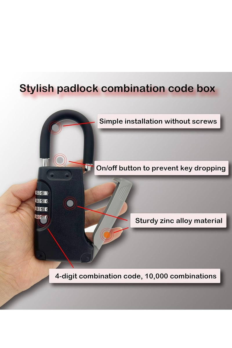 Oasisgalore Portable Key Storage, Metal Key Safe Box with Beam,  Combination Lock Box for Home - Image 5