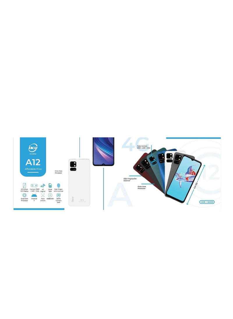 IKU A12 Dual SIM, 64GB Memory, 7GB 4+3GB RAM - Twilight Blue  - Image 4