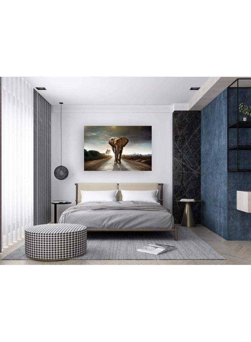 Muolunna Elephant Canvas Prints Wall Art 70x140 cm Wrap Framed Wall Painting for Living Room Bedroom Office, Modern Animal Artwork Home Decor, Large Decorative Canvas Wall Art - Image 3
