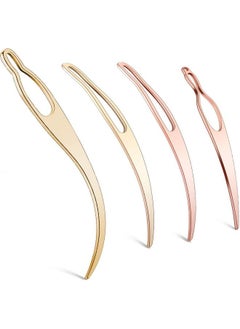 4 Pieces Sisterlock Retighten Tool Dreadlock Tool For Hair Dreadlock Crochet Needle Loc Needle For Dreads Dread Crochet Needle For Hair Extensions Styling Tools Loc Maintenance (Rose Gold Gold)