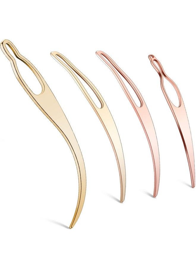 WILLBOND - 4 Pieces Sisterlock Retighten Tool Dreadlock Tool For Hair Dreadlock Crochet Needle Loc Needle For Dreads Dread Crochet Needle For Hair Extensions Styling Tools Loc Maintenance (Rose Gold Gold) - Image 1
