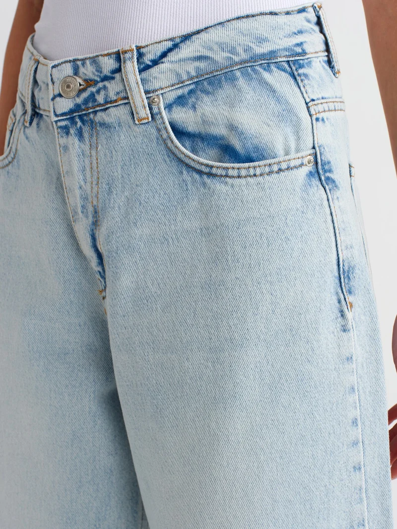 ديلفين 71445 Light Color Balloon Denim Trousers-Blue