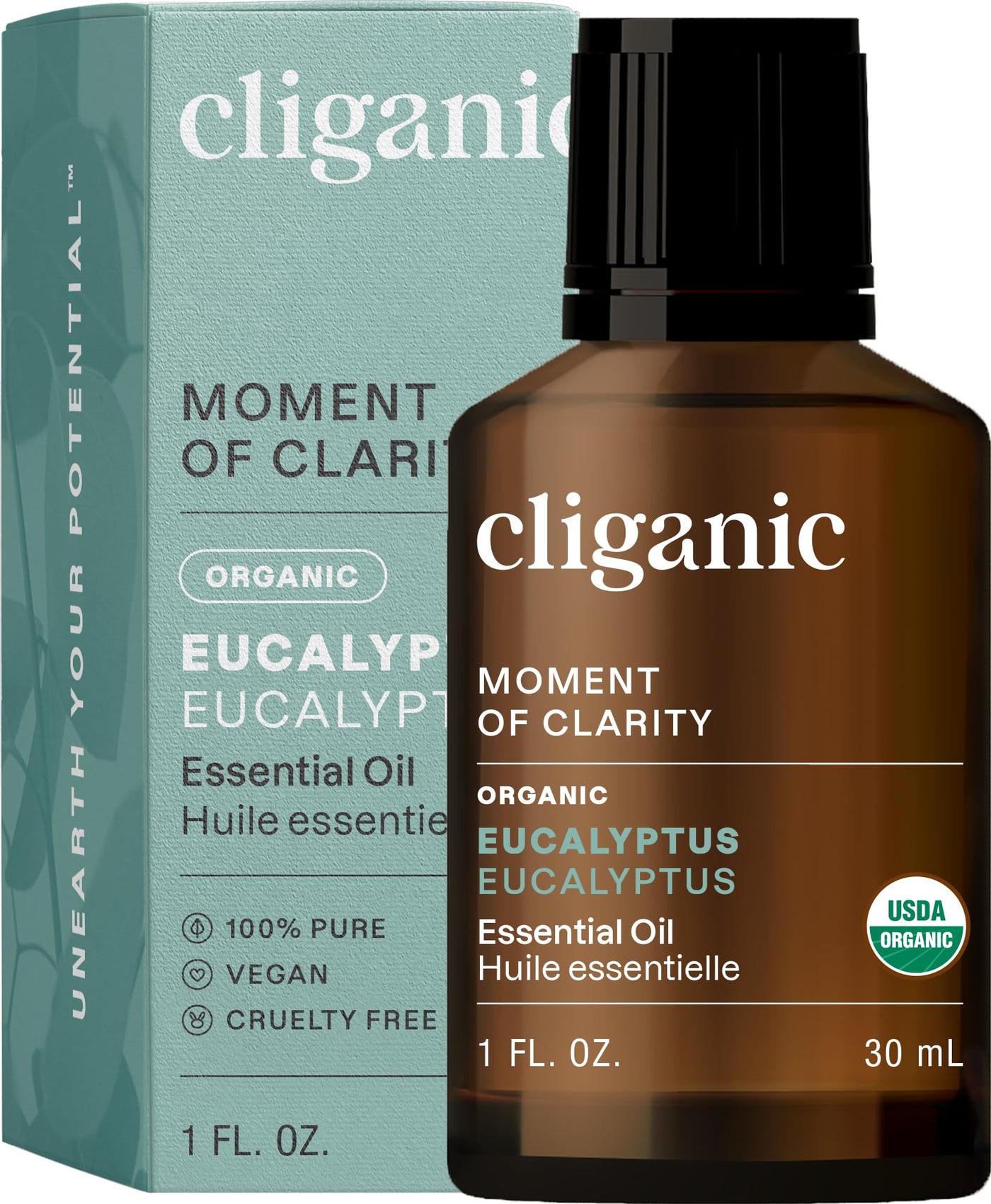 Cliganic Organic Eucalyptus Essential Oil 100 Pure Natural Aromatherapy Oil for Diffuser Steam Distilled NonGMO Verified Packaging May Vary
