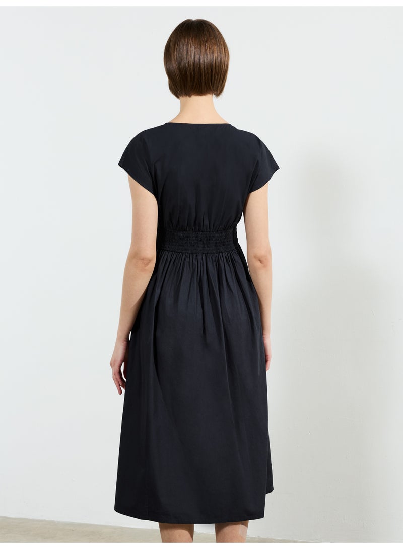 French Connection Barletta Poplin Tie Midi Dress - Image 3