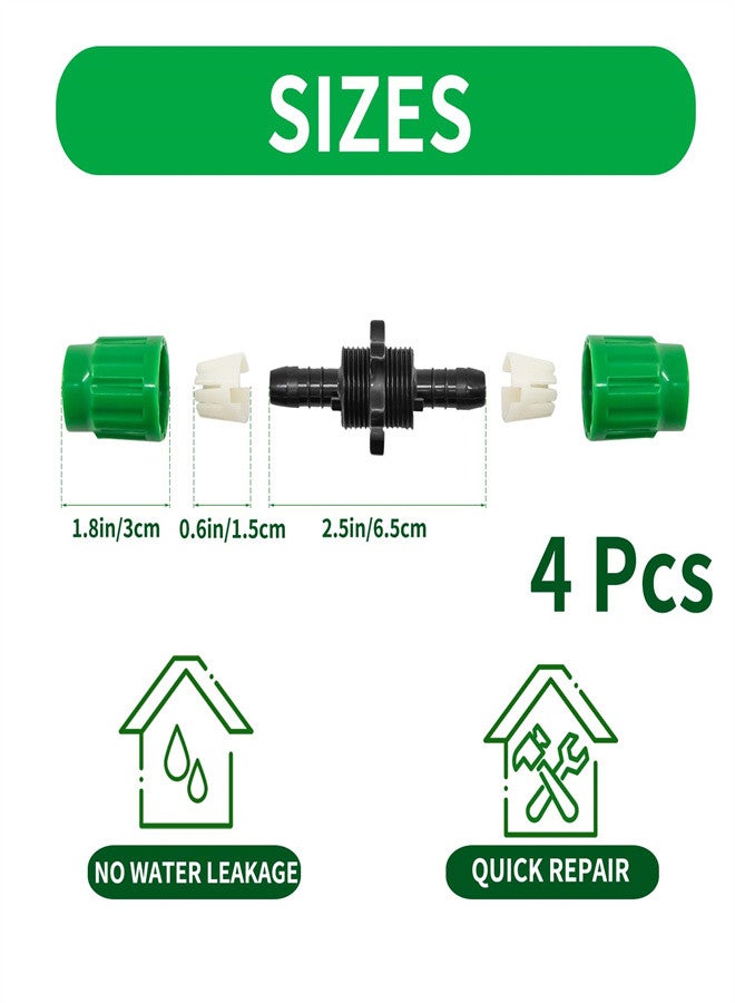 KASTWAVE Garden Hose Repair Connector Kit, 4 Sets Expandable Plastic Hose Repair Accessories, Female Male Adapter Fine Water Pipe Connectors Fits Repair Telescopic Hose 25 50 75 100 FT - Image 5