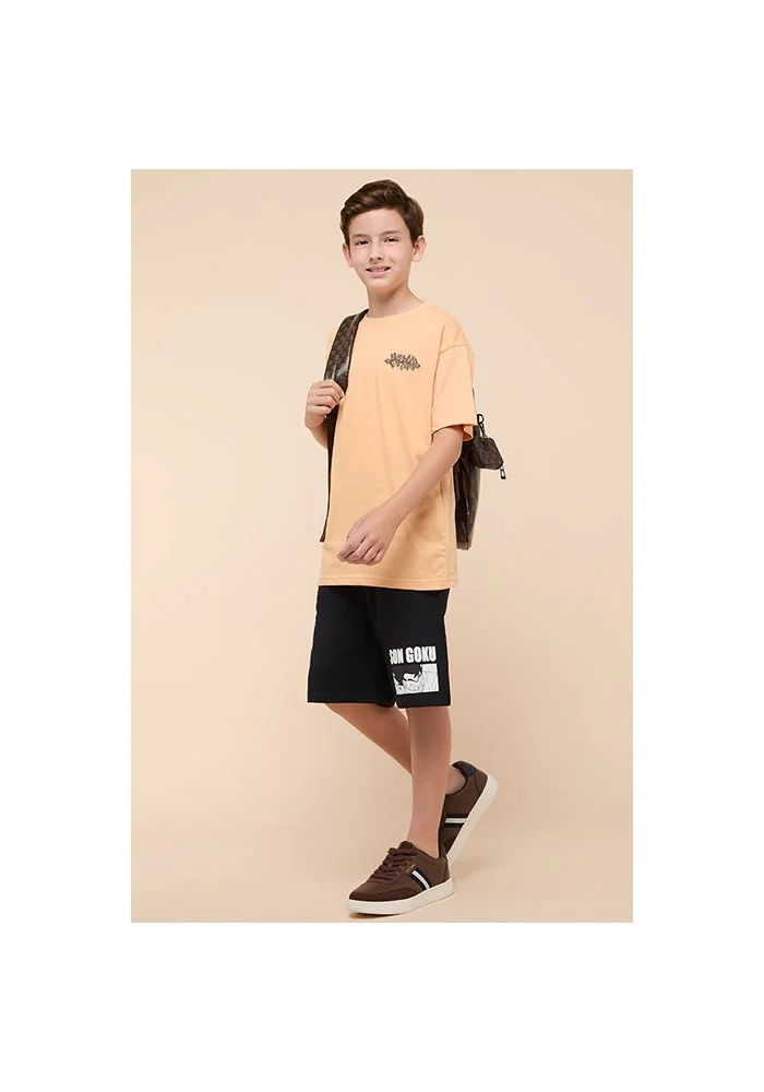 R&b Goku Printed Shorts with Elastic Waist