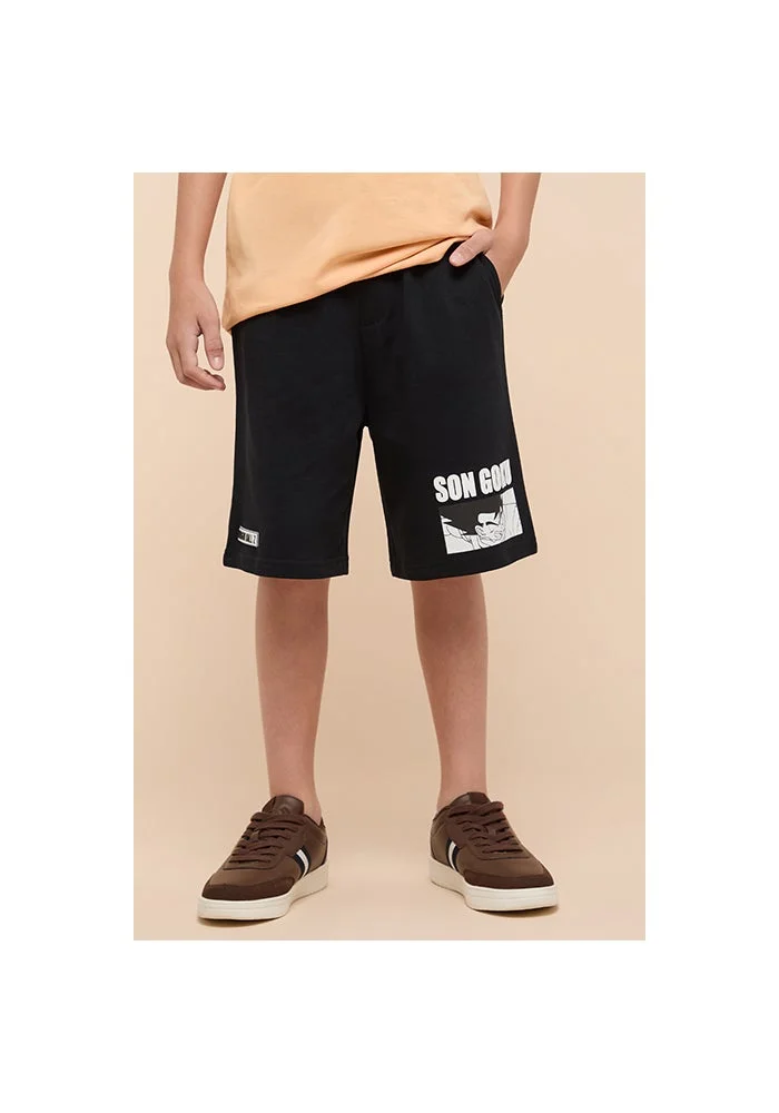 R&b Goku Printed Shorts with Elastic Waist