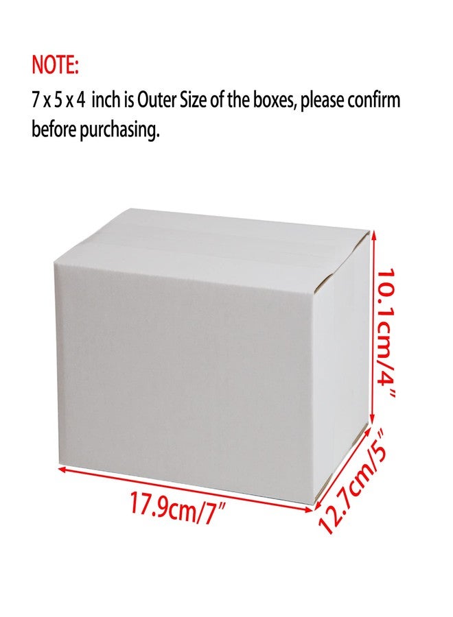 Sodissa 7x5x4 Inches Shipping Boxes, White Corrugated Cardboard Boxes for Small Bussiness, 25 Pack - Image 2