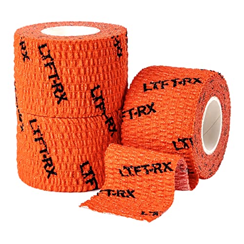 LYFT-RX LYFTRX Weightlifting Hook Grip Tape wPremium Adhesive for Olympic Weight Lift Cross Fitness Lifting Stretch Fit Athletic Finger Wrap Protects Thumb Fingers Size15in Orange 3Rolls - Image 1