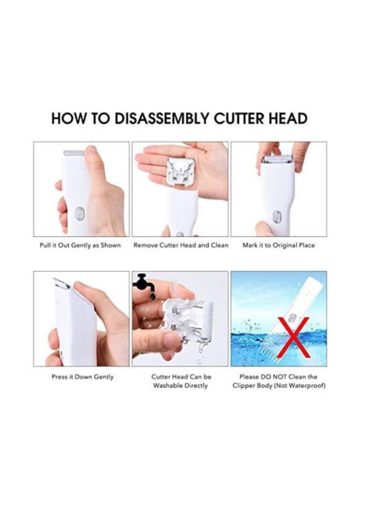 Electric Hair Clippers for Men, Professional Cordless Head Shaver USB Rechargeable Men's Hair Clippers One Button Locks Haircut Lengths from 0.7-21mm for Family Use (USB Cable Included) (White). - Image 2