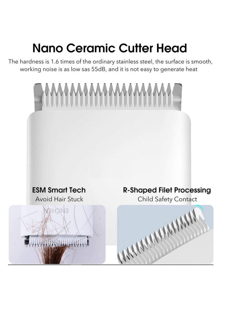 Electric Hair Clippers for Men, Professional Cordless Head Shaver USB Rechargeable Men's Hair Clippers One Button Locks Haircut Lengths from 0.7-21mm for Family Use (USB Cable Included) (White). - Image 4