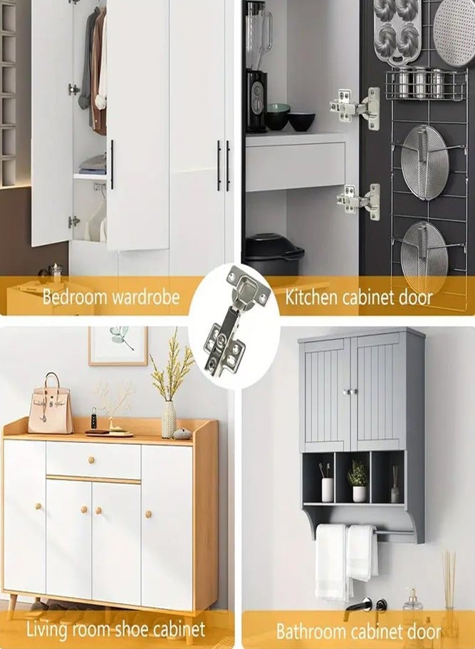 بيلسبيري مفصلات خزانة ناعمة الإغلاق مكونة من 6 قطع - مفصلات تراكب كاملة للمطبخ بدون إطار، والخزانة، وأبواب خزانة الملابس - Image 3