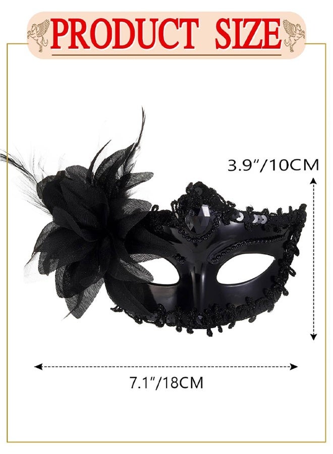Flower Masquerade Masks Lace Mask, Halloween Mardi Gras Party Costume For Women - Image 2