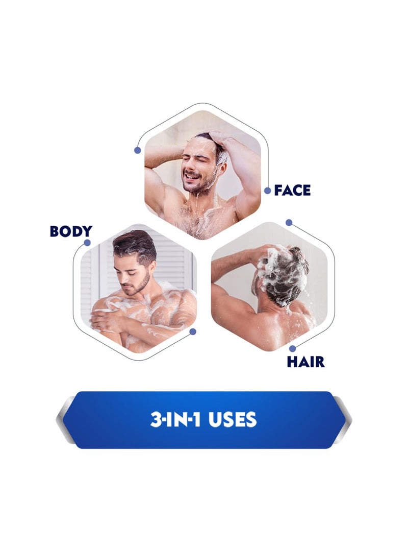 Nivea Men Body Wash, Pure Impact With Purifying Micro Particles, Shower Gel For Body, Face & Hair, 250ml (Pack of 3) - Image 4