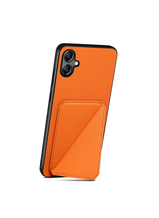 Denior Case For Samsung Galaxy S21 FE 5G Imitation Calf Leather Back Phone Case with Holder - Image 2