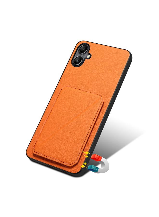 Denior Case For Samsung Galaxy S21 FE 5G Imitation Calf Leather Back Phone Case with Holder - Image 5