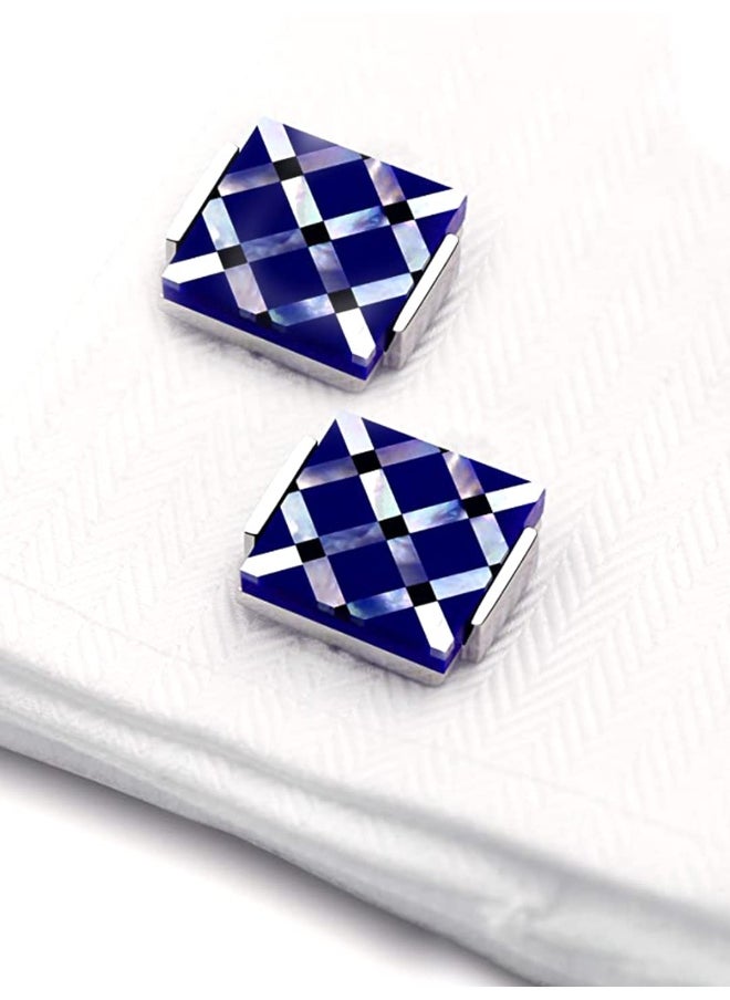 Exclusive Collection Copper Blue Checkred Formal Silver Cufflinks for Men fgs..fg - pzsku/Z7786A4BDD7505F001689Z/45/_/1729075096/6e0f63a3-033d-49cf-abb0-1a04cb2fd82c