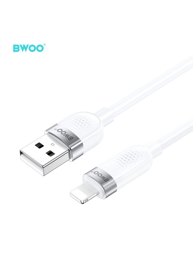 BWOO Usb-A To Lightning Skin Friendly Liquid Silicone Charging Cable / Smart chip / 480 Mbps speed / Long service - Image 2