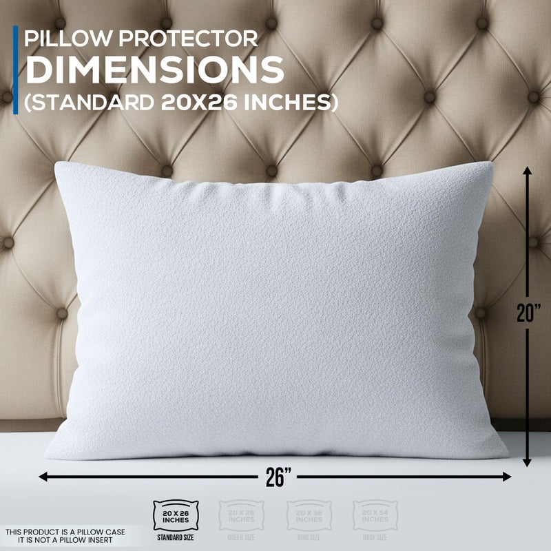 Utopia Bedding Set of 4 Waterproof Pillow Protectors with Zipper Standard Size, Terry Pillow Covers, Bed Bug and Dust Mite Proof Pillow Cases - Image 2