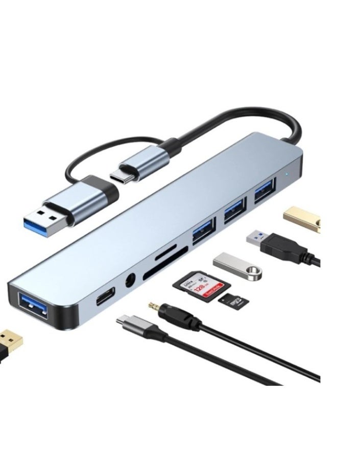 Haing 8 in 1 USB & Type-C To Multi-Function Adapter - Image 2