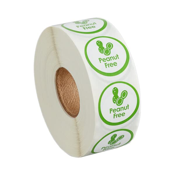 Kube with a K 1000 Stickers/Roll Peanut Free Permanent 1 Inch Label Sticker - Image 1