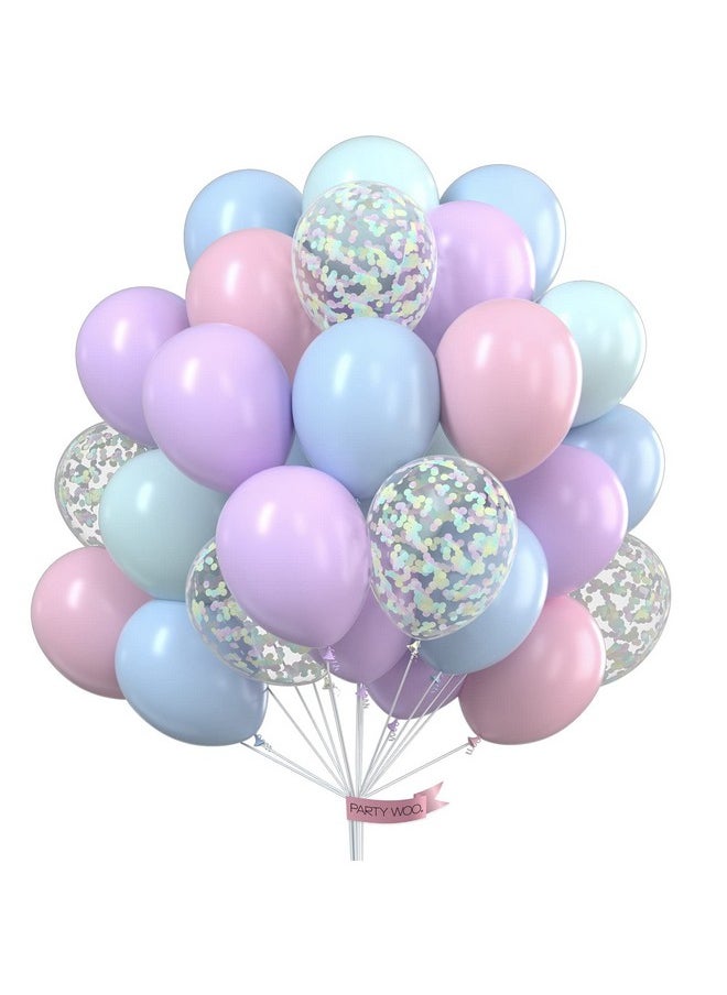 PartyWoo Pastel Balloons 70 Pcs 12 Inch Unicorn Mermaid Latex Balloons ...