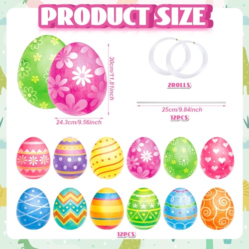 Beeveer 12 Pcs Easter Yard Signs Lawn Sign with Stakes Easter Yard Decor Outdoor Lawn Decorations Hanging Ornaments for Spring Patio Party Supplies Garden Photo Props - Image 3
