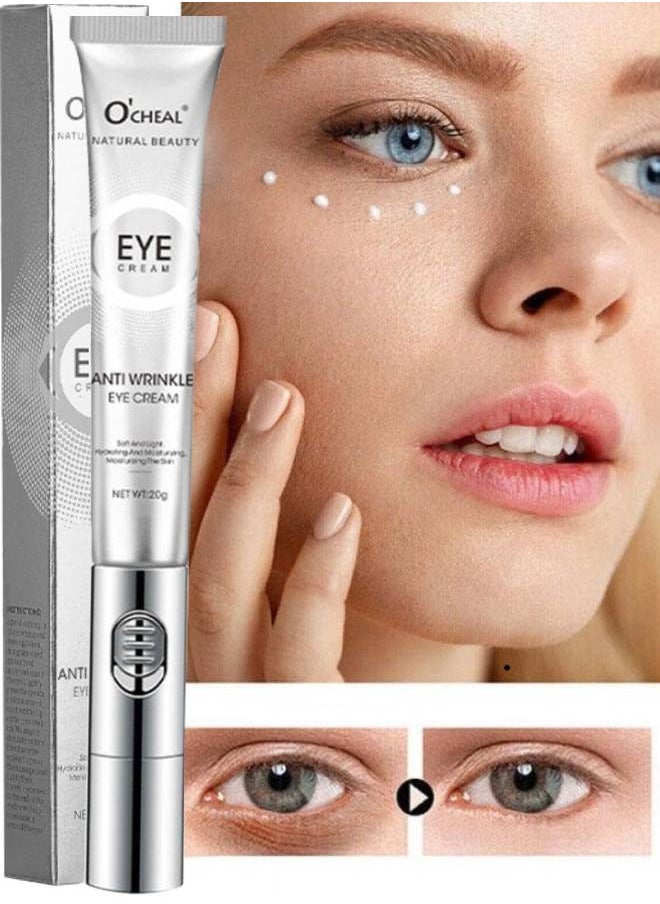 OCHEAL - Anti Wrinkle Eye Cream for Dark Circles and Puffiness Reduce Fine Lines and Wrinkles with Electric Applicator  Anti Aging Line Smoothing Skin Care Treatment Daily Wrinkle Cream 20g - Image 1