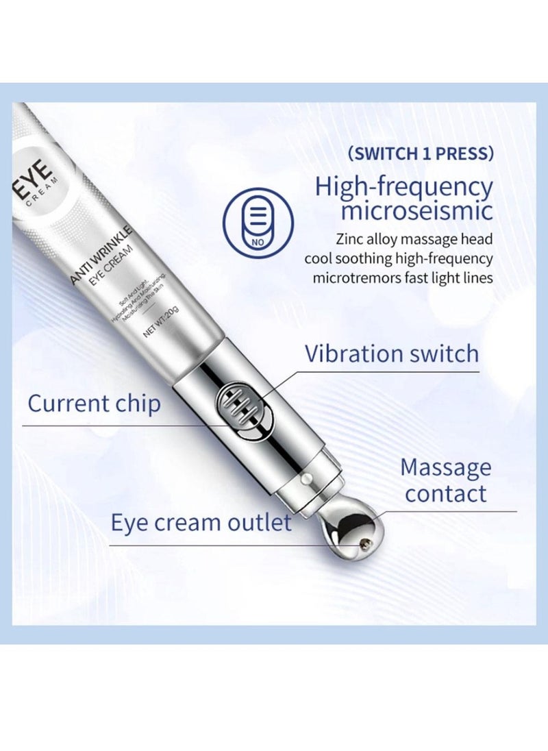 OCHEAL - Anti Wrinkle Eye Cream for Dark Circles and Puffiness Reduce Fine Lines and Wrinkles with Electric Applicator  Anti Aging Line Smoothing Skin Care Treatment Daily Wrinkle Cream 20g - Image 1